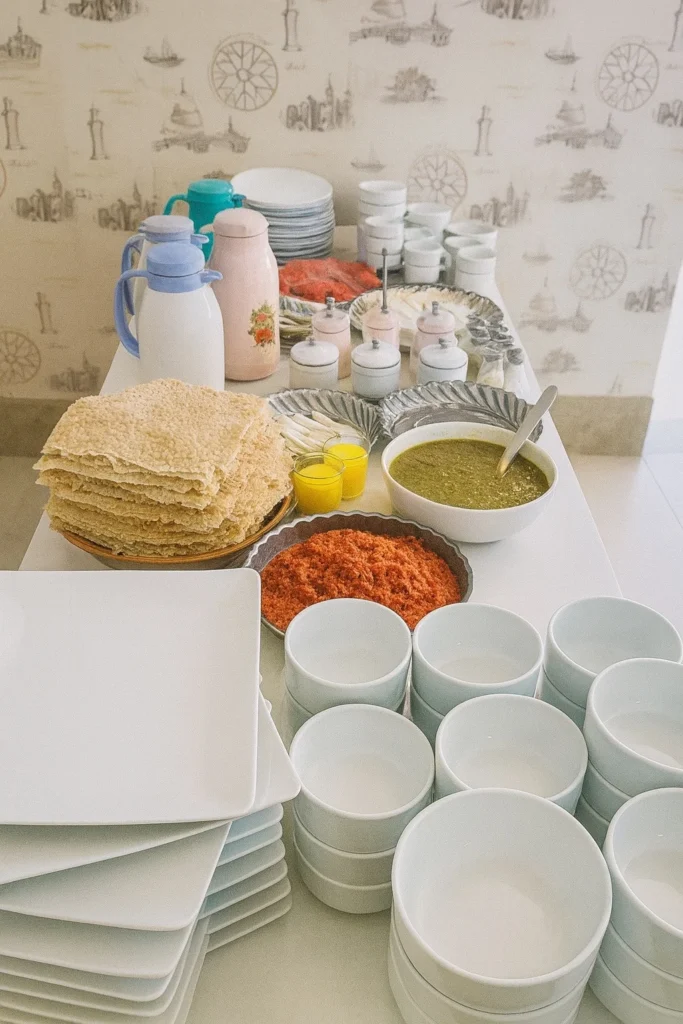 صبحانه سلف سرویس در رستوران رد بیچ هرمز