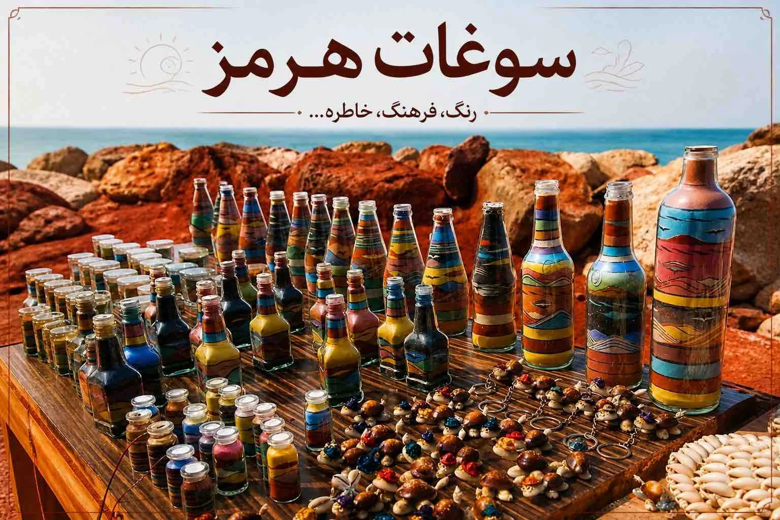 Hormuz colored sand bottles souvenirs